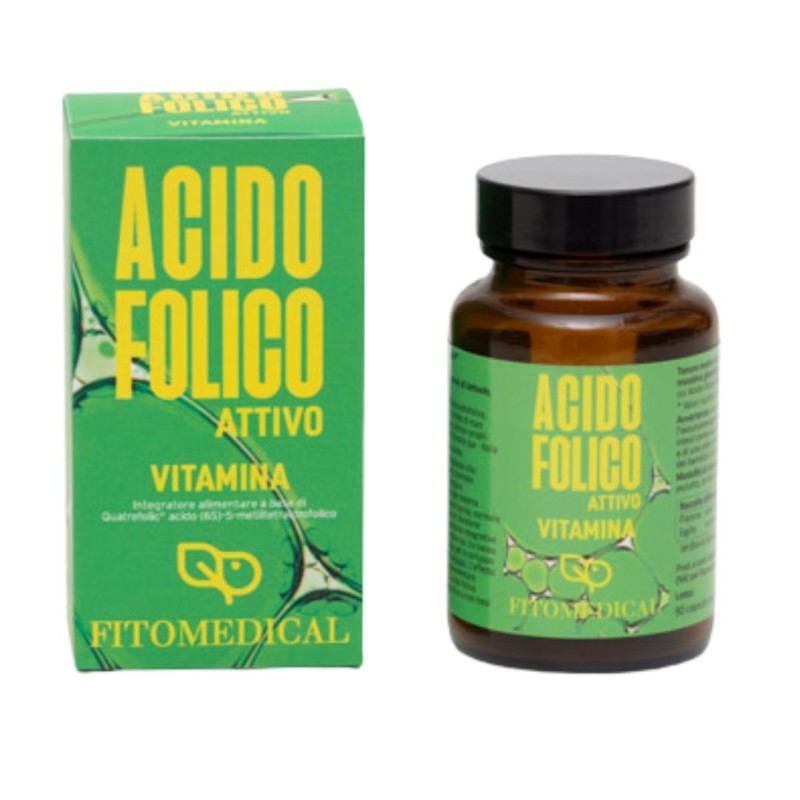 flacone Fitomedical Vitamina Acido Folico Attivo 90 Capsule flacone Fitomedical Vitamina Acido Folico Attivo 90 Capsule
