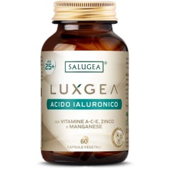 Barattolo Salugea Luxgea Acido Ialuronico per Pelle e Benessere Cutaneo 60 Capsule Vegetali