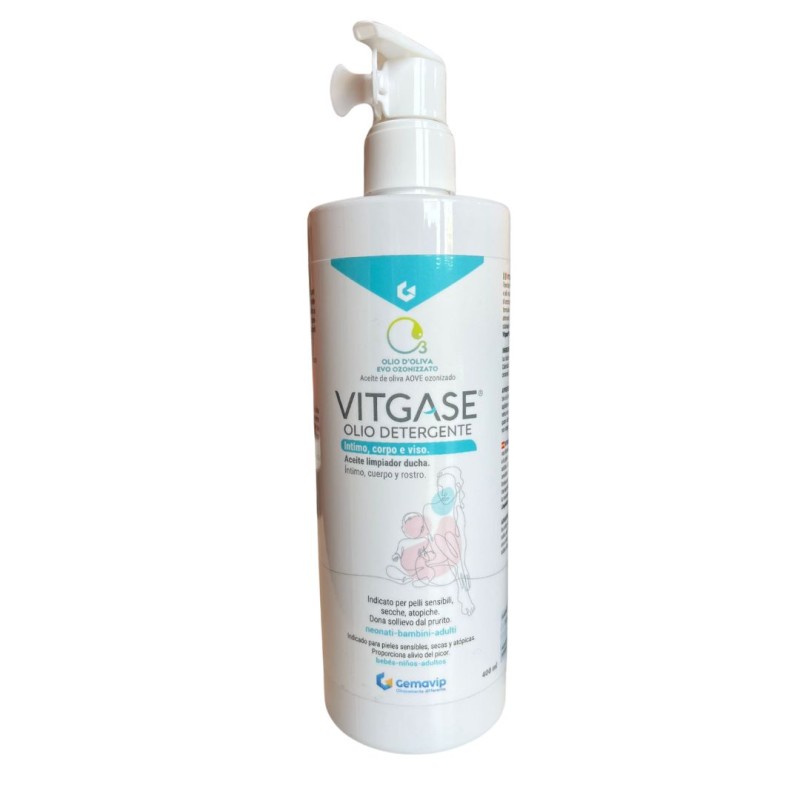 Formato di Vitgase Olio Detergente Delicato per Intimo Corpo e Viso 400 ml