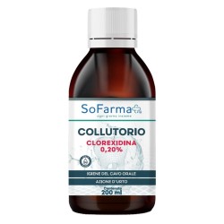 Flacone SoFarma Collutorio Clorexidina 0,20 per Igiene Orale 200ml Flacone SoFarma Collutorio Clorexidina 0,20 per Igiene Orale 200ml