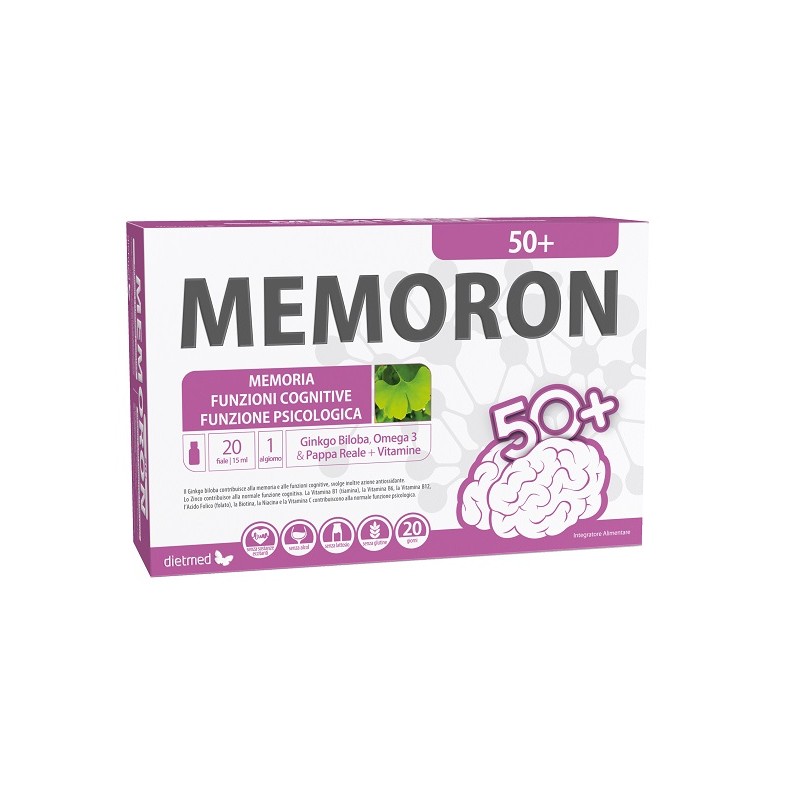Formato di Dietmed Memoron 50+ Memoria e Funzioni Cognitive 20 Fiale Formato di Dietmed Memoron 50+ Memoria e Funzioni Cognitive 20 Fiale