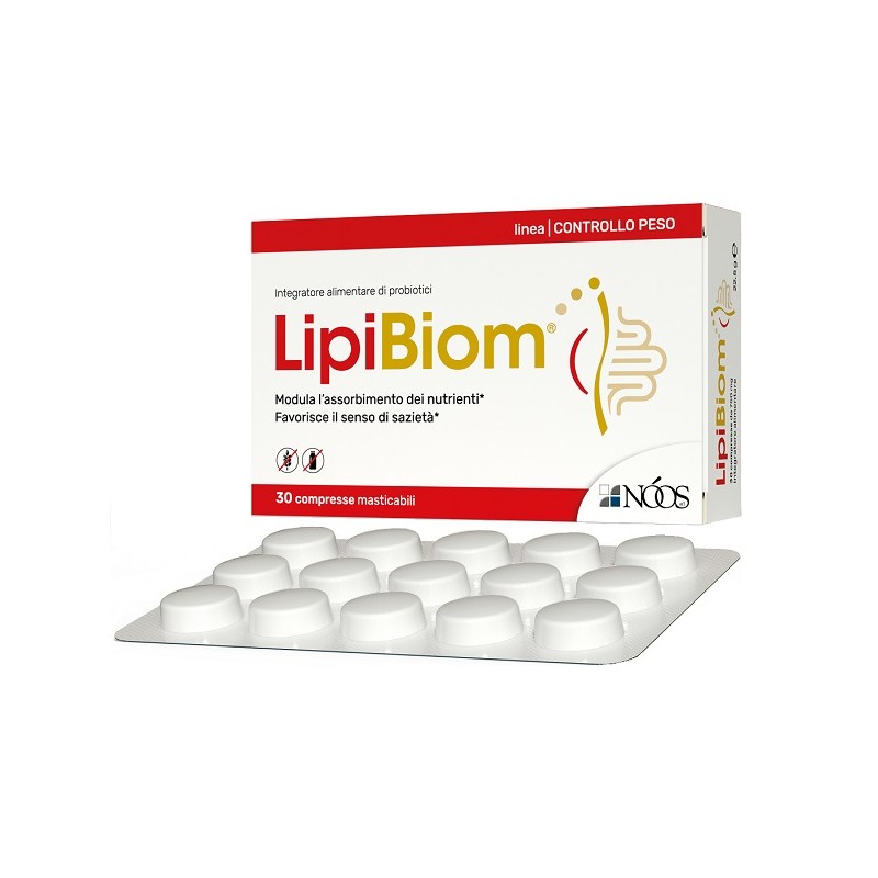 Formato di Noos Lipibiom Integratore Probiotico 30 Compresse Masticabili