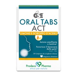 Confezione Gse Oral Tabs Act Integratore per il Benessere della Gola e delle Vie Respiratorie 20 Compresse Confezione Gse Oral Tabs Act Integratore per il Benessere della Gola e delle Vie Respiratorie 20 Compresse