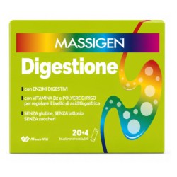 Formato di Massigen Digestione Integratore con Enzimi Digestivi per il Benessere Intestinale 24 Bustine