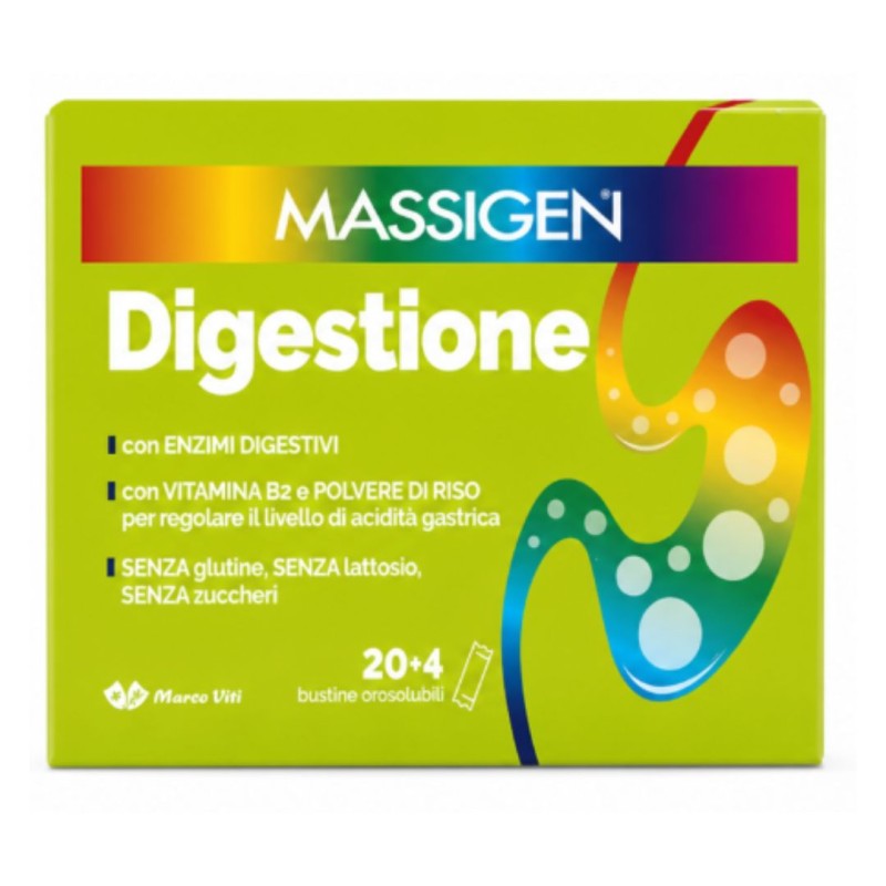 Formato di Massigen Digestione Integratore con Enzimi Digestivi per il Benessere Intestinale 24 Bustine Formato di Massigen Digestione Integratore con Enzimi Digestivi per il Benessere Intestinale 24 Bustine