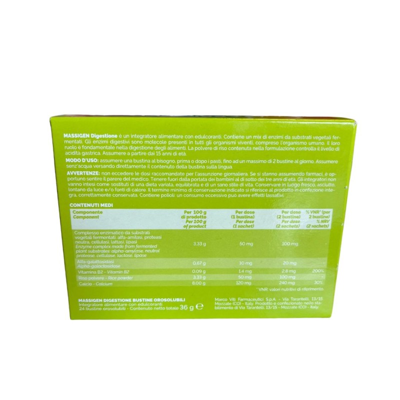 Confezione di Massigen Digestione Integratore con Enzimi Digestivi per il Benessere Intestinale 24 Bustine Confezione di Massigen Digestione Integratore con Enzimi Digestivi per il Benessere Intestinale 24 Bustine