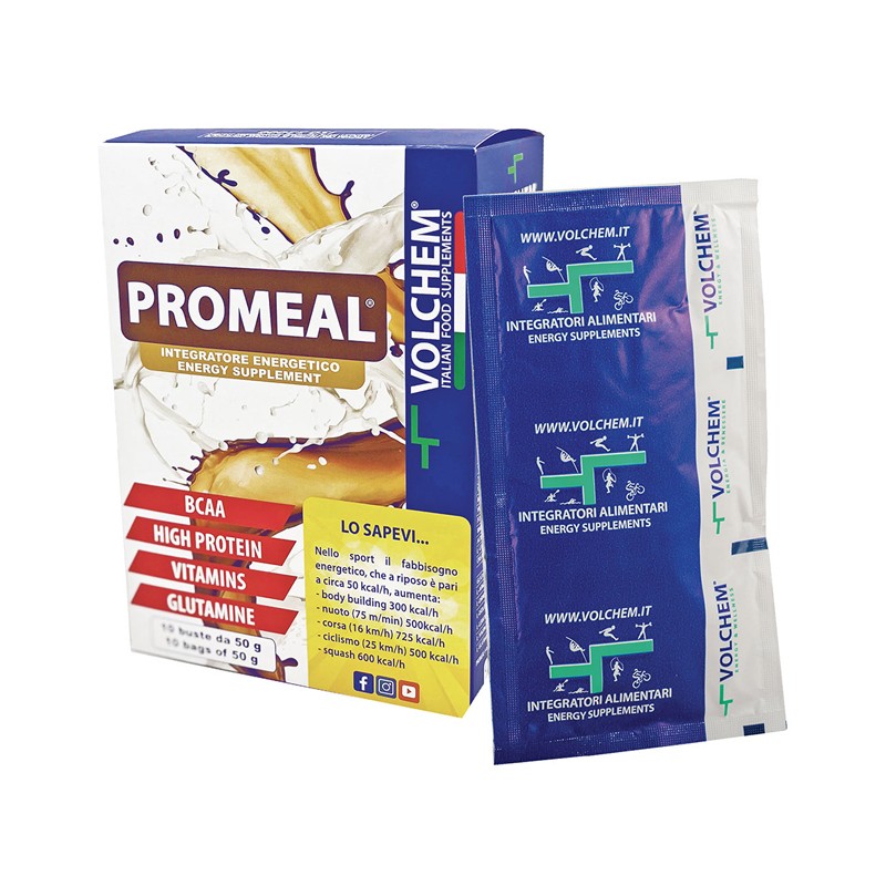 Promeal Cioccolato Integratore Proteico Sportivo BCAA 10 Bustine 50 g