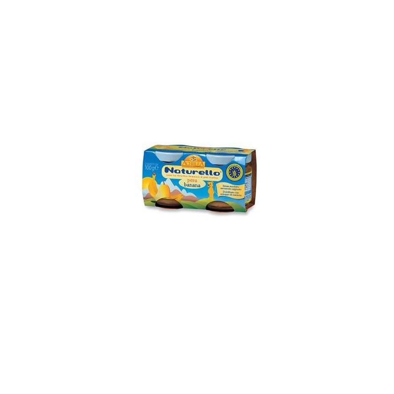Achillea Naturello Mousse Pera e Banana Bio 2 Vasetti x 100 g Achillea Naturello Mousse Pera e Banana Bio 2 Vasetti x 100 g