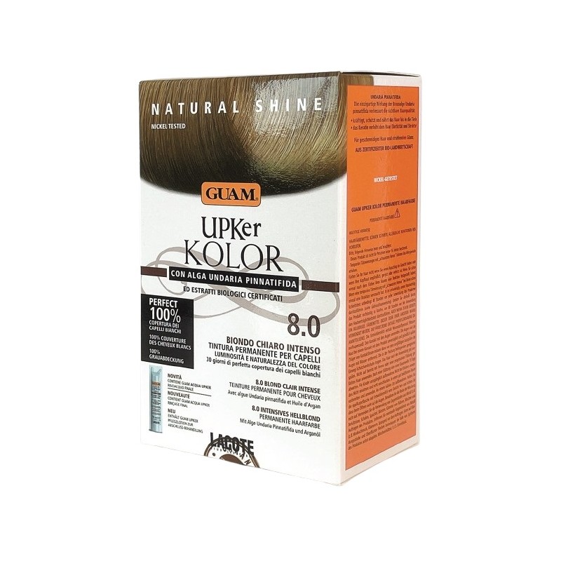 Guam Upker Kolor Tinta 8,0 Biondo Chiaro Intenso Senza Ammoniaca