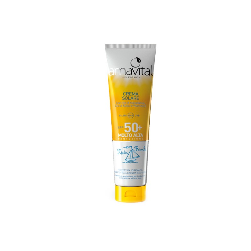 Amavital Crema Solare Bambini SPF 50+ Resistente all'Acqua 100 ml