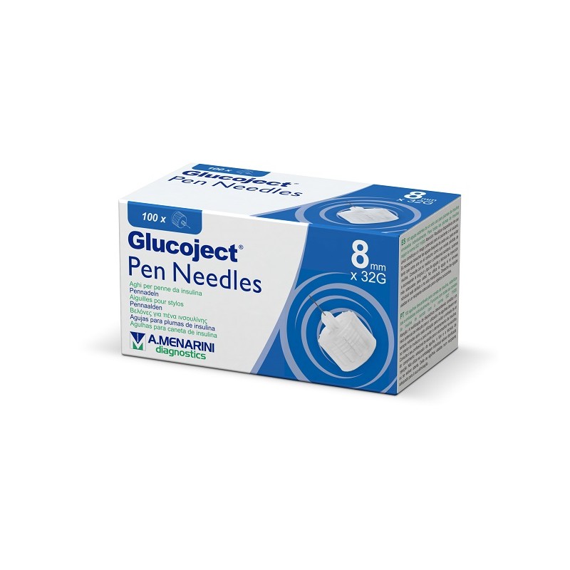 Ago per Penna da Insulina Glucoject 8 mm Gauge 32 100 Pezzi