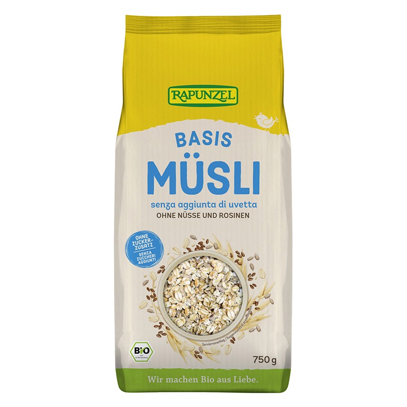 Rapunzel Basis Muesli Biologico Senza Zuccheri Aggiunti 750 g Rapunzel Basis Muesli Biologico Senza Zuccheri Aggiunti 750 g