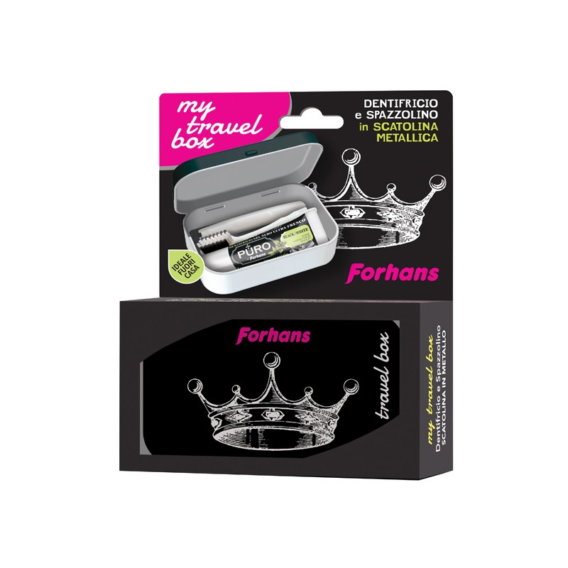 Forhans Travel Box Corona Nera Spazzolino e Dentifricio 12 ml Forhans Travel Box Corona Nera Spazzolino e Dentifricio 12 ml