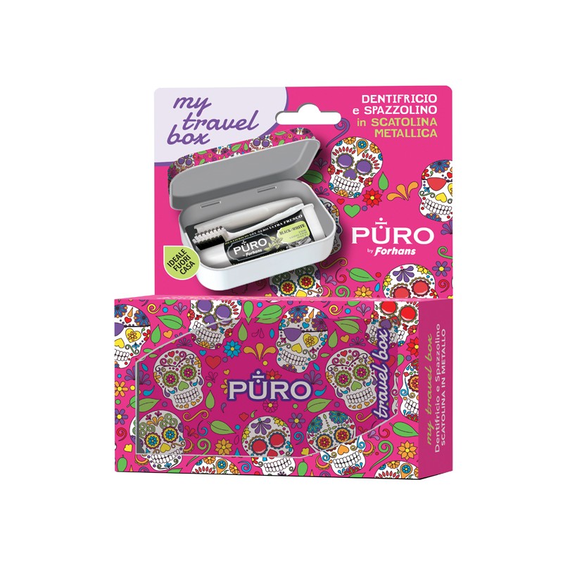 Forhans Travel Box Teschi Rosa Spazzolino e Dentifricio 12 ml Forhans Travel Box Teschi Rosa Spazzolino e Dentifricio 12 ml