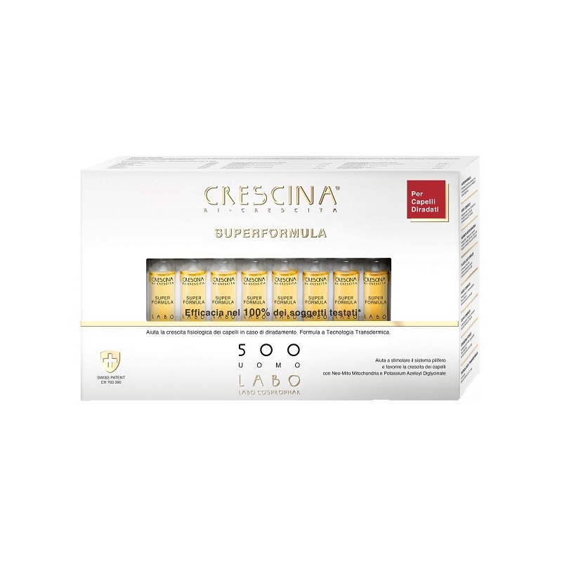 Crescina Superformula 500 Uomo Capelli 20 Fiale