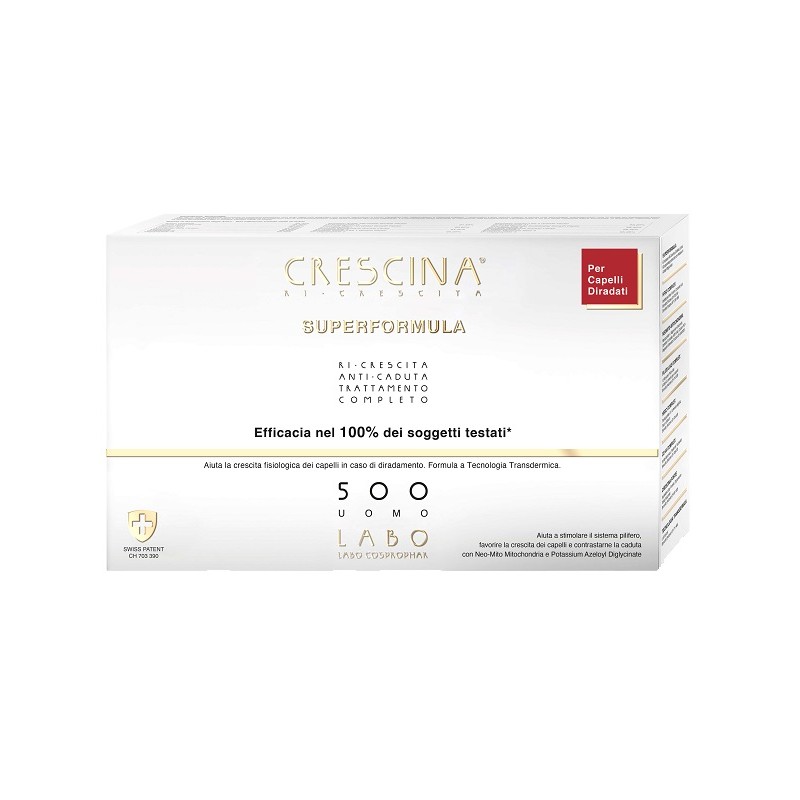 Crescina Trattamento Completo 500 Uomo Capelli 10+10 Fiale