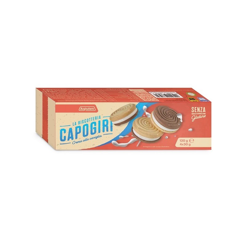 Agluten Capogiri Biscotti Crema Vaniglia Senza Glutine 120 g