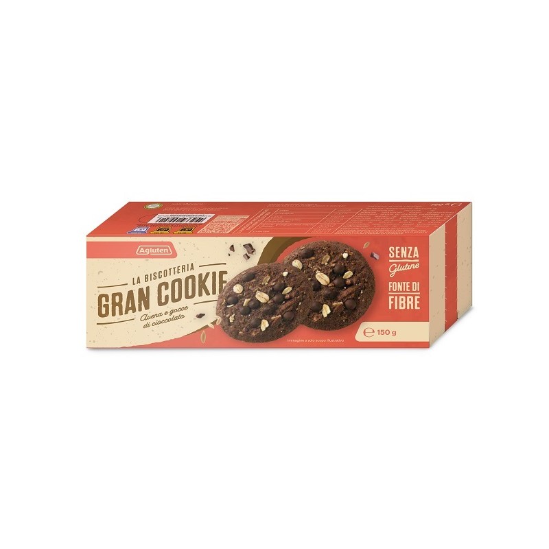 Agluten Gran Cookie Avena Cioccolato Senza Glutine 150 g Agluten Gran Cookie Avena Cioccolato Senza Glutine 150 g