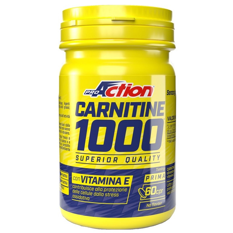Barattolo Proaction Carnitina 1000 Integratore L-Carnitina per Metabolismo Energetico 60 Compresse