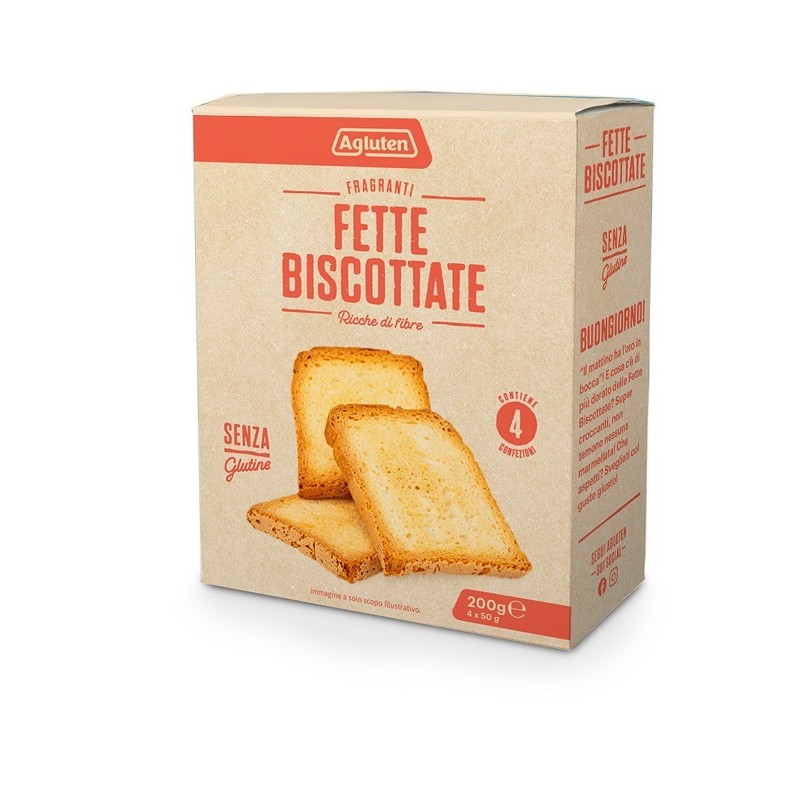 Agluten Fette Biscottate Senza Glutine per Celiaci 200 g Agluten Fette Biscottate Senza Glutine per Celiaci 200 g
