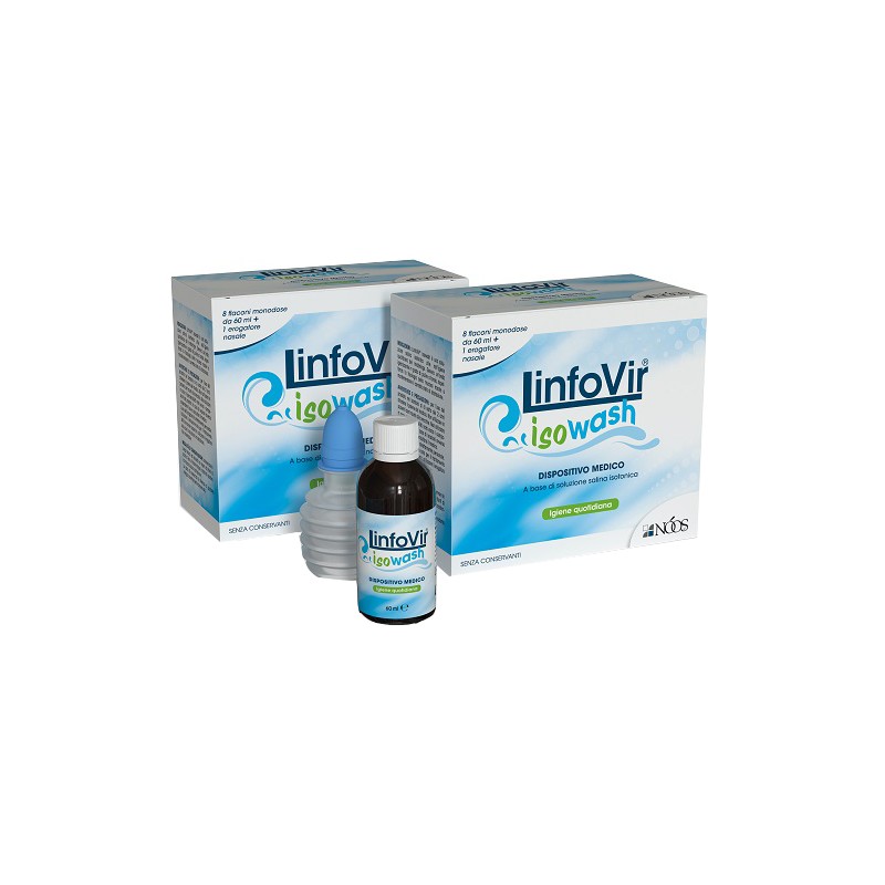 Linfovir Isowash Soluzione Salina Isotonica Lavaggio Nasale 16 Flaconi 60 Ml