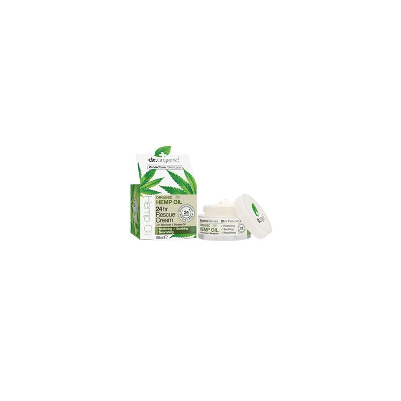 Dr Organic Hemp Oil Rescue Cream Crema Viso Idratante 24h 50 ml