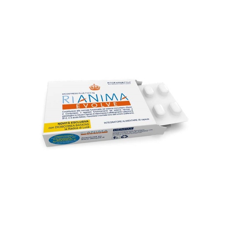 Rianima Evolve Integratore Difese Umore e Stanchezza 30 Capsule Rianima Evolve Integratore Difese Umore e Stanchezza 30 Capsule