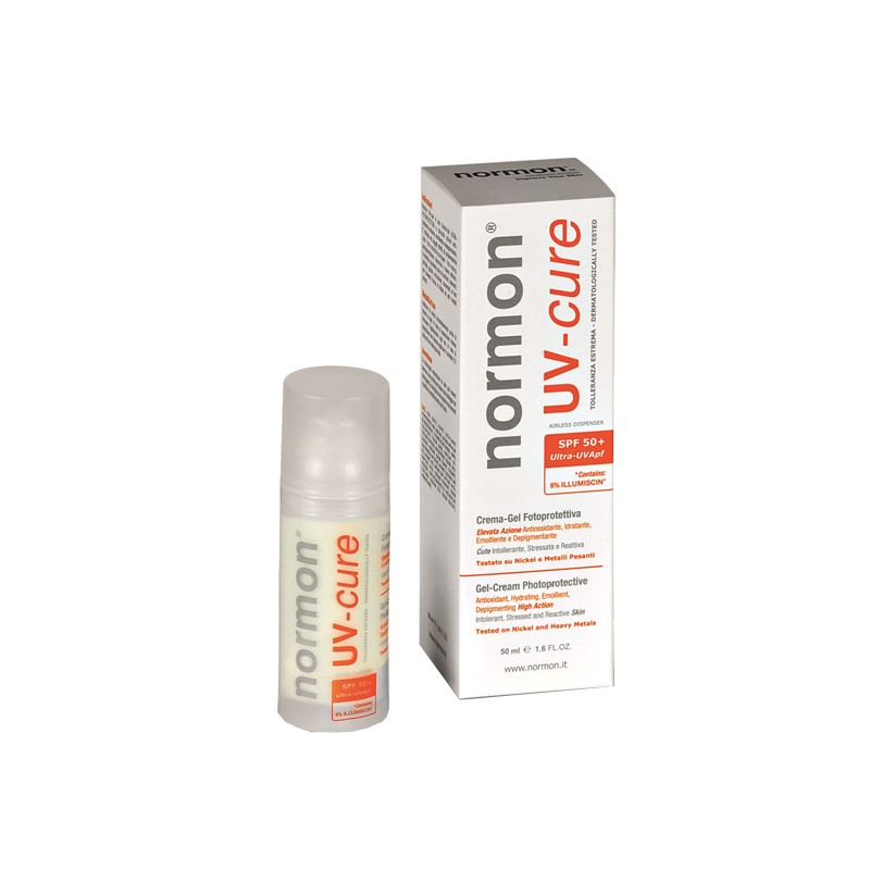 Normon UV Cure Cremagel SPF 50+ Fotoprotettiva Antiossidante per Pelle Reattiva 50 ml