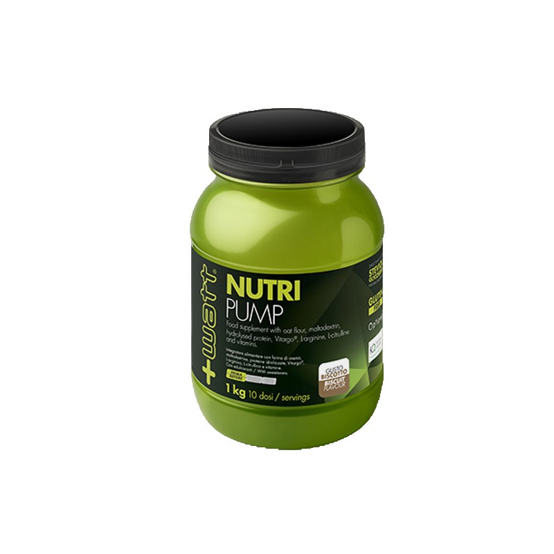 +Watt Nutri Pump Integratore Pre-Workout Energetico Gusto Biscotto 1 kg