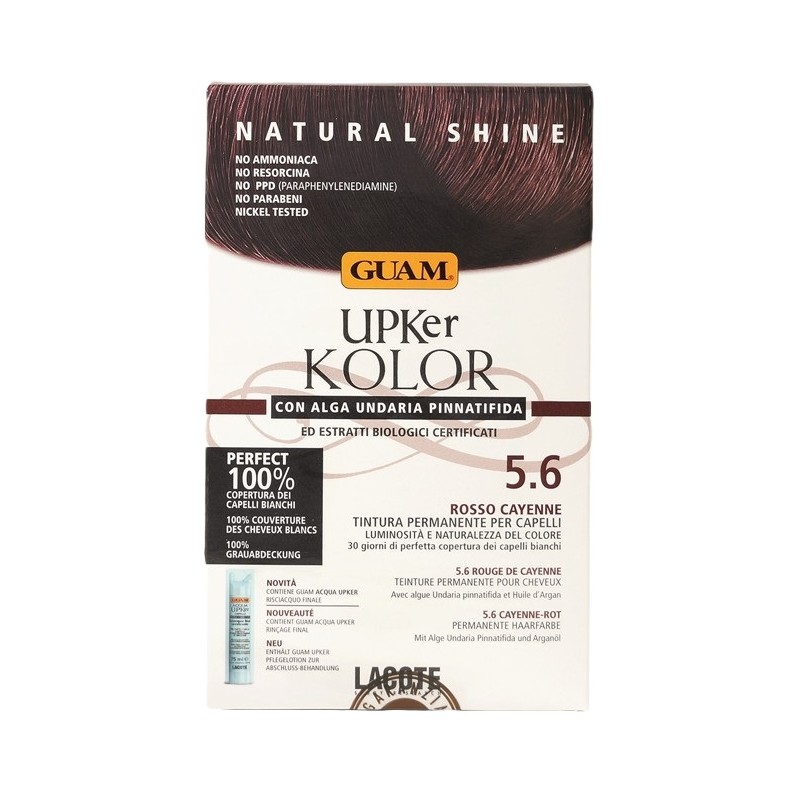 Guam Upker Kolor 5.6 Rosso Cayenne Tinta Permanente Senza Ammoniaca con Alga Undaria Guam Upker Kolor 5.6 Rosso Cayenne Tinta Permanente Senza Ammoniaca con Alga Undaria