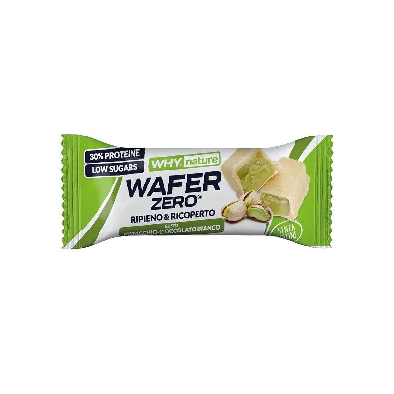 Why Nature Wafer Zero Pistacchio Cioccolato Bianco Proteico 35 g Why Nature Wafer Zero Pistacchio Cioccolato Bianco Proteico 35 g