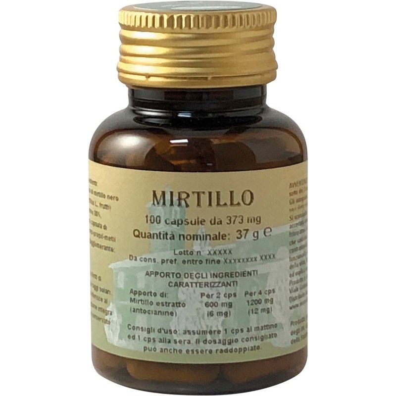 Mirtillo Nero Integratore Microcircolo Vista e Antiossidante 100 Capsule Mirtillo Nero Integratore Microcircolo Vista e Antiossidante 100 Capsule
