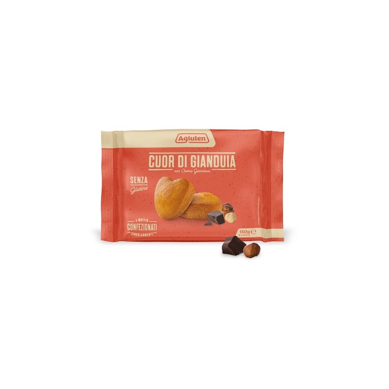 Agluten Cuor di Gianduia Muffin Senza Glutine 150 g Agluten Cuor di Gianduia Muffin Senza Glutine 150 g