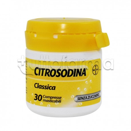 Citrosodina Masticabile Digestivo contro Pesantezza di Stomaco 30 Compresse Citrosodina Masticabile Digestivo contro Pesantezza di Stomaco 30 Compresse