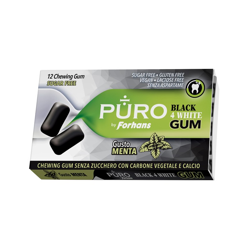 Puro by Forhans Black4White Gomme Senza Zucchero 12 Pezzi Puro by Forhans Black4White Gomme Senza Zucchero 12 Pezzi