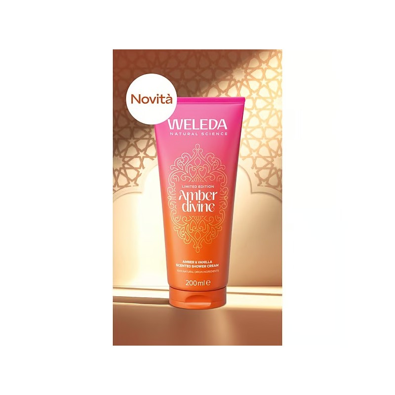 Novità di Weleda Amber Divine Doccia Crema Idratante Detergente Edizione Limitata 200 ml Novità di Weleda Amber Divine Doccia Crema Idratante Detergente Edizione Limitata 200 ml