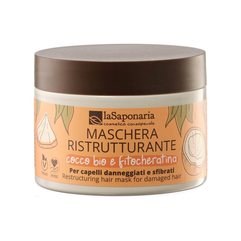 La Saponaria Maschera Ristrutturante Cocco Bio Fitocheratina 200ml