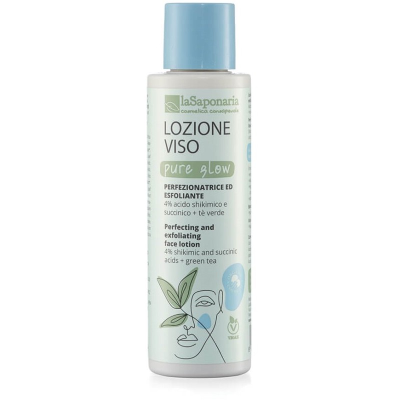 La Saponaria Lozione Viso Pure Glow Tonico Esfoliante Delicato 150ml La Saponaria Lozione Viso Pure Glow Tonico Esfoliante Delicato 150ml
