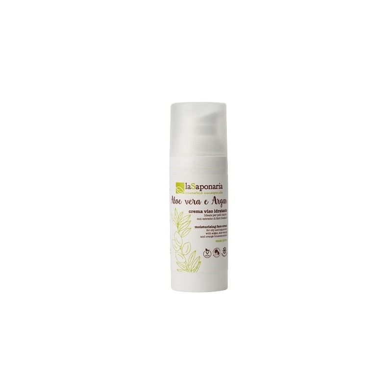 La Saponaria Crema Viso Idratante Aloe Vera E Argan 50ml La Saponaria Crema Viso Idratante Aloe Vera E Argan 50ml