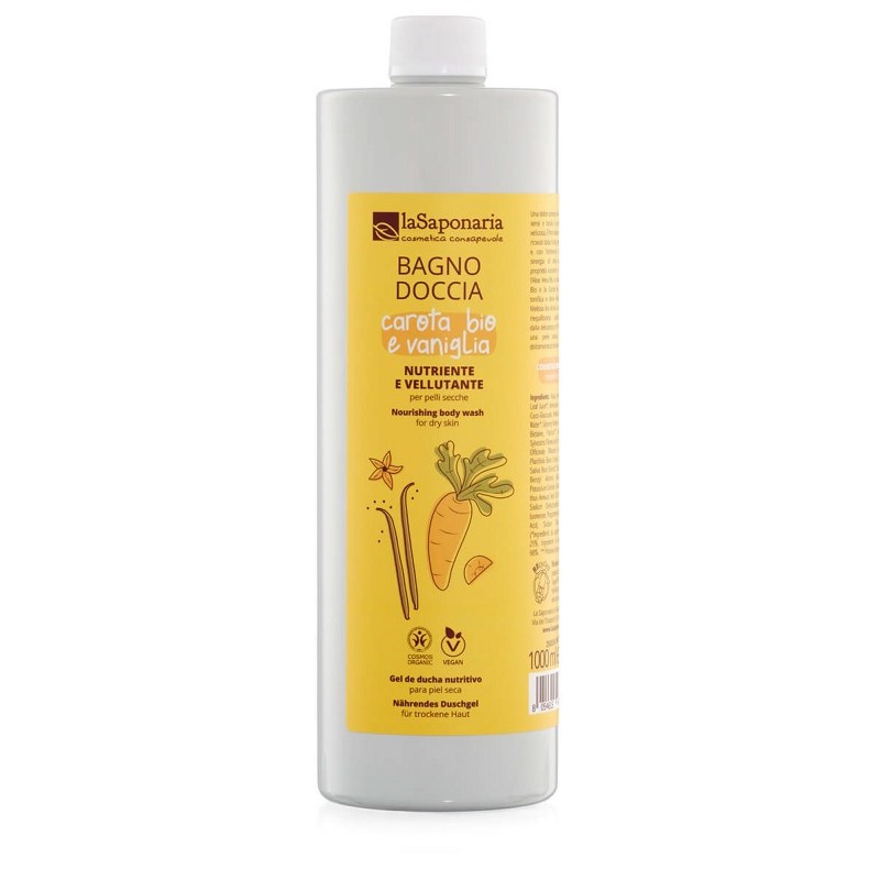 La Saponaria Maxi Bagnodoccia Nutriente e Vellutante Carota e Vaniglia 1L