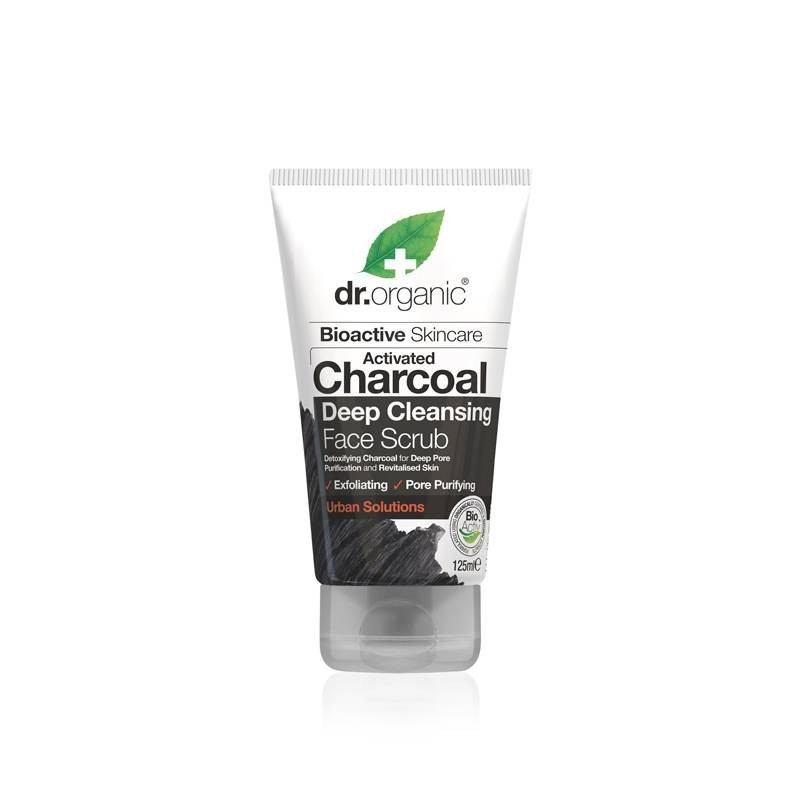 Dr Organic Scrub Viso Esfoliante Purificante al Carbone Attivo Charcoal 125ml