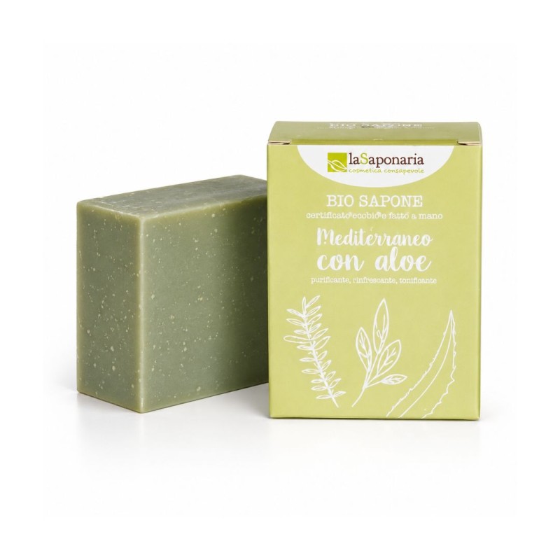 La Saponaria Sapone Solido Mediterraneo con Aloe per Pelli Impure 100g La Saponaria Sapone Solido Mediterraneo con Aloe per Pelli Impure 100g