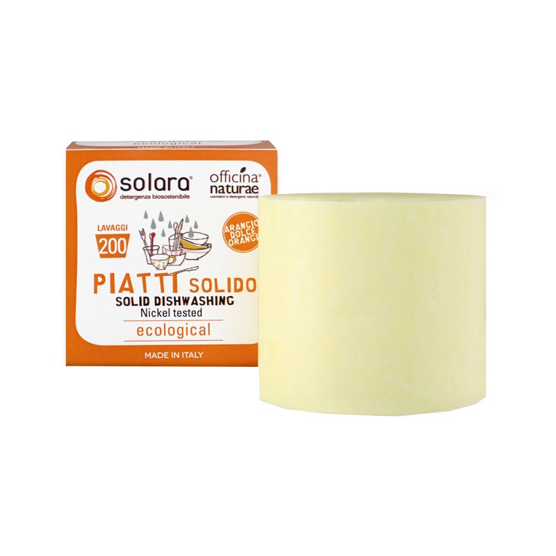 Solara Piatti Solido Arancio Dolce Detergente Ecologico 180 g Solara Piatti Solido Arancio Dolce Detergente Ecologico 180 g
