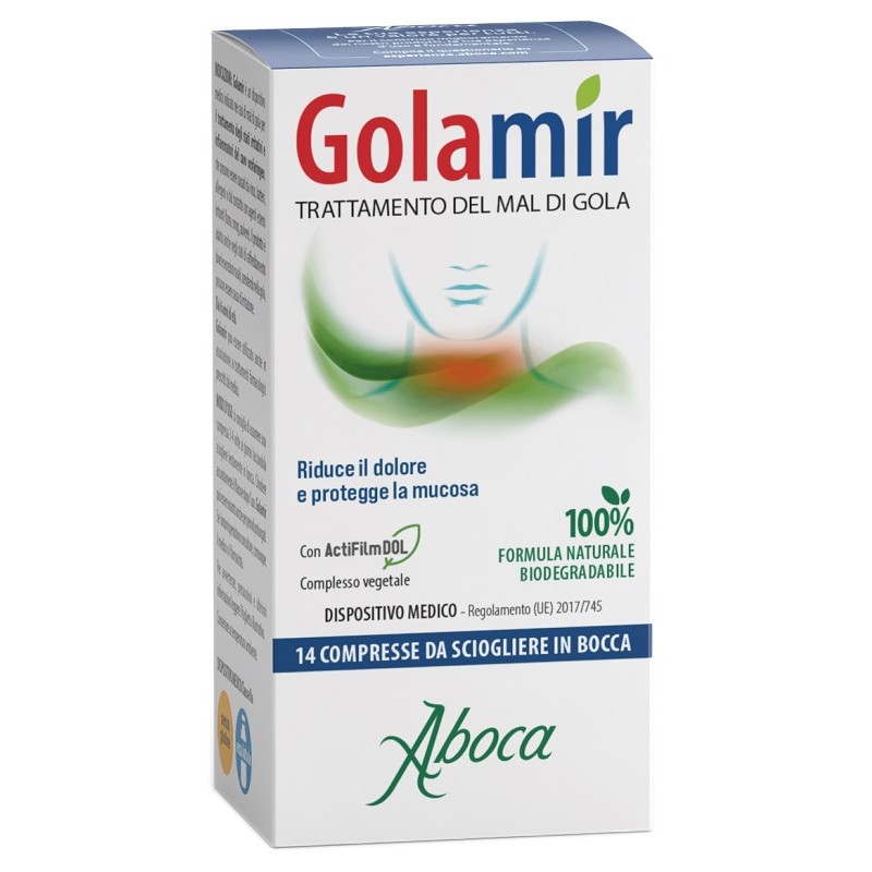 Aboca Golamir Compresse Orosolubili Mal di Gola 14 Compresse Aboca Golamir Compresse Orosolubili Mal di Gola 14 Compresse