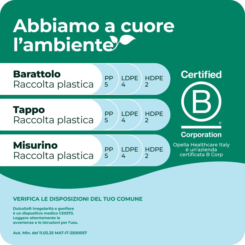 Infografica ambiente Dulcosoft Irregolarità e Gonfiore Lassativo Delicato per Stitichezza 200g