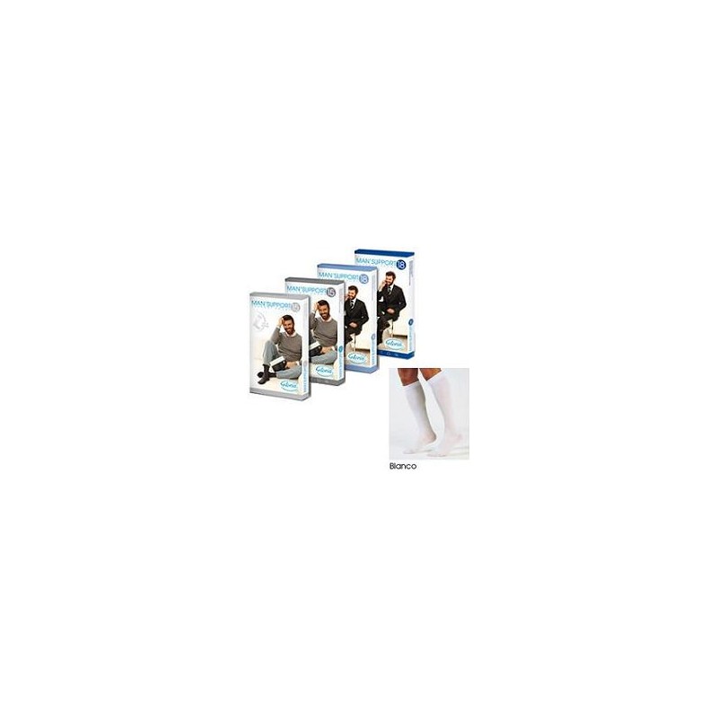 Man Support 18 Cotone Gambaletto Compressivo Bianco 1 Paio Man Support 18 Cotone Gambaletto Compressivo Bianco 1 Paio