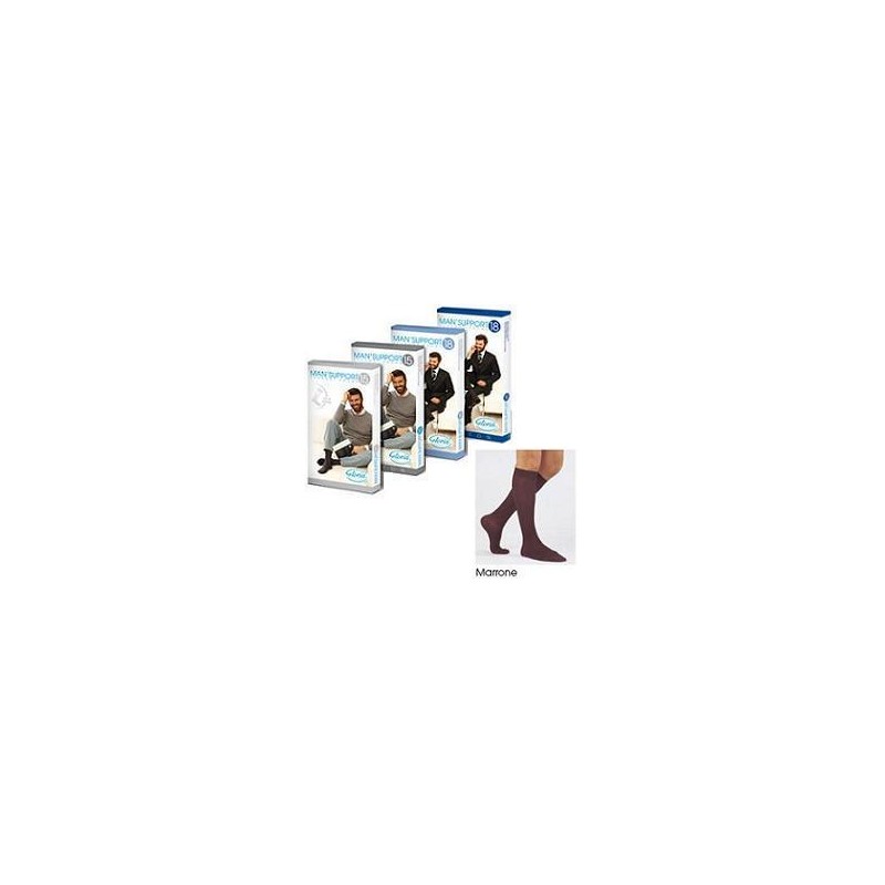 Man Support 18 Cotone Gambaletto Compressivo Marrone 1 Paio Man Support 18 Cotone Gambaletto Compressivo Marrone 1 Paio
