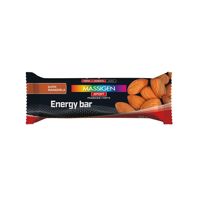 Massigen Sport Energy Barretta Mandorla Snack Energetico 50 g Massigen Sport Energy Barretta Mandorla Snack Energetico 50 g
