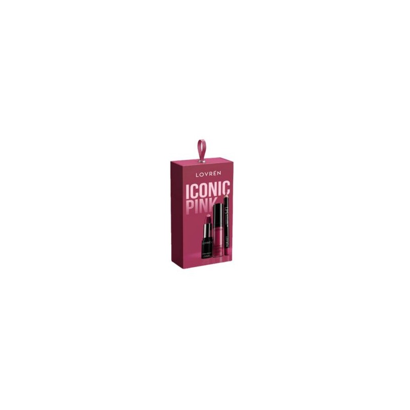 Formato di Lovren Iconic Pink Cofanetto Makeup Natale 2026 Trio Labbra Rossetto Cramy + Matita Labbra + Rossetto Liquido