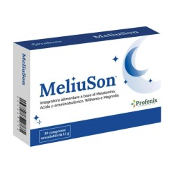 Confezione di Meliuson Integratore per Favorire il Sonno 30 Compresse Orosolubili Confezione di Meliuson Integratore per Favorire il Sonno 30 Compresse Orosolubili